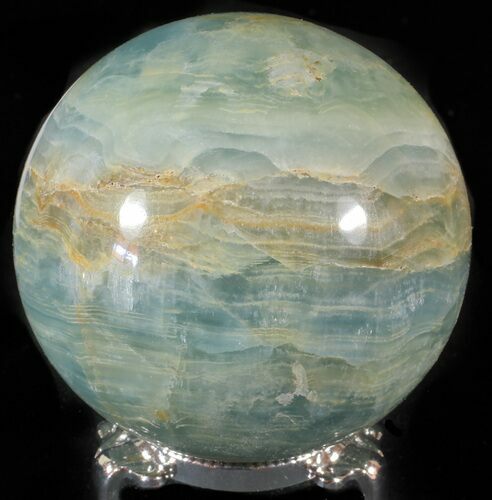 Polished Blue Calcite Sphere - Argentina #63266